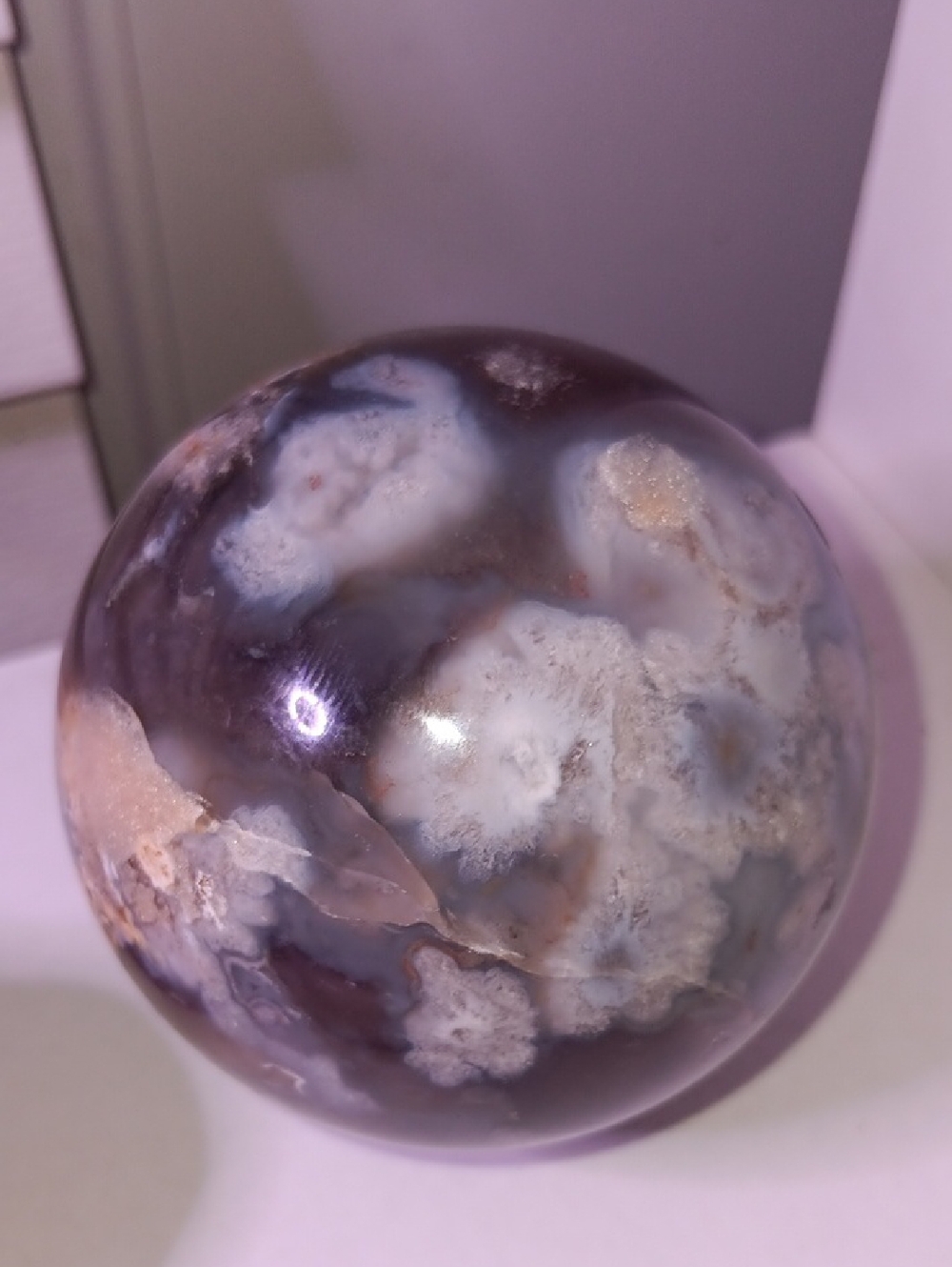 Agate Sphere in Brown and Gray